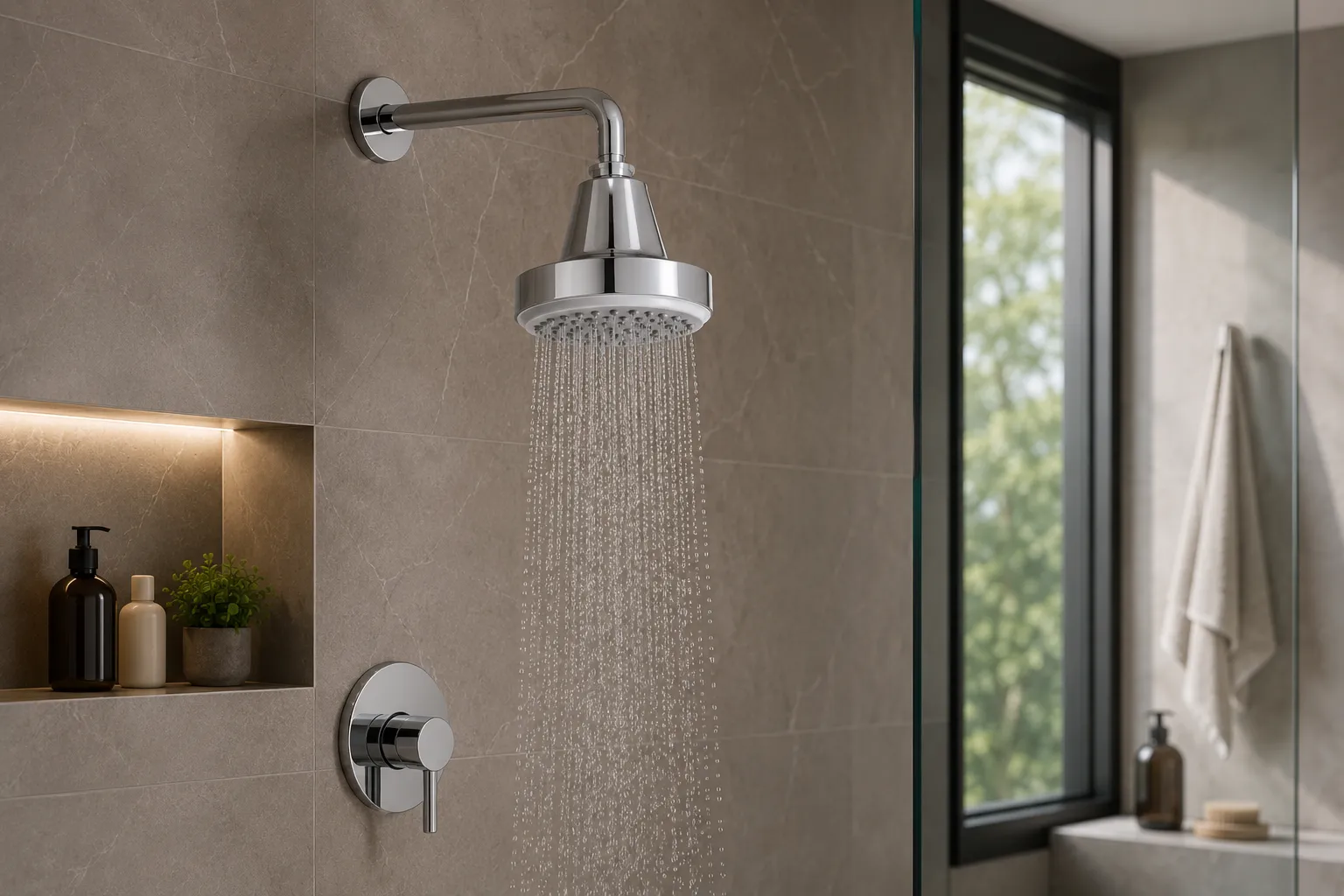 Luxury overhead showers by JAL