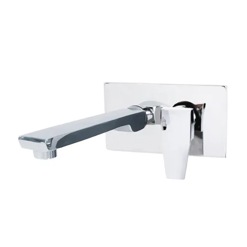 Single Lever Wall Mounted (Conc.) Basin Mixer with Straight Sq. Spout
