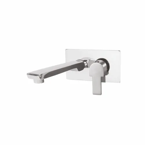 Exposed Parts of Single Lever Wall Mounted (Conc.) Basin Mixer with Straight Square Spout