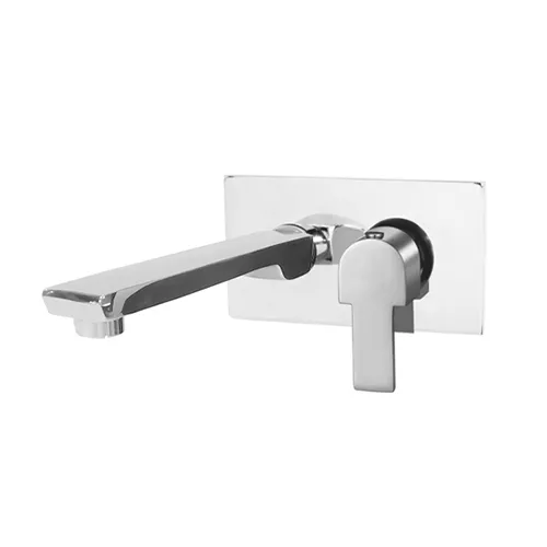 Exposed Parts of Single Lever Wall Mounted (Conc.) Basin Mixer with Straight Square Spout