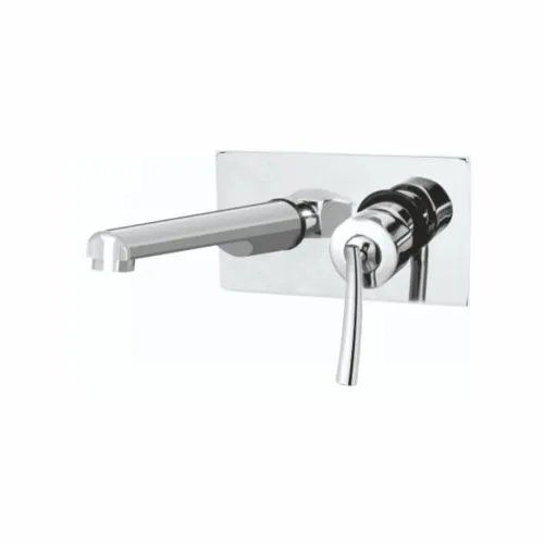 Exposed part of Single Lever Wall Mounted (Conc.) Basin Mixer with Straight Round Spout