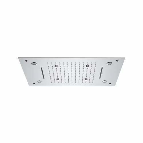 Ceiling Shower SS304 with Rain\Mist\Cascade (Three Flow) & LEDs 24″ x 16″