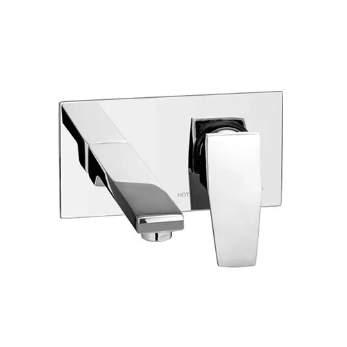 Exposed parts of Single Lever Wall Mounted Concealed Basin Mixer with Straight Round Spout