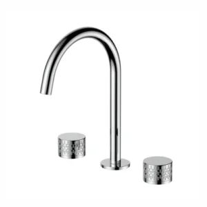 Three Hole Basin Mixer with Connection Pipe