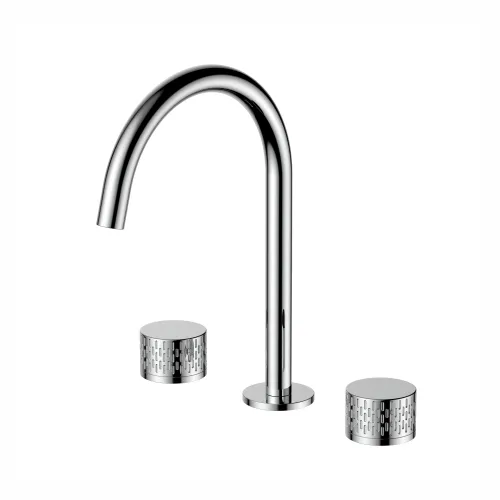 Three Hole Basin Mixer with Connection Pipe