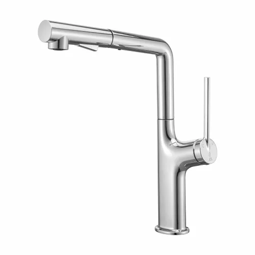 Single Lever Sink Mixer Table Mounted Pullout with Connection Pipe