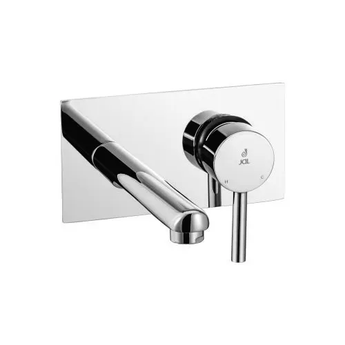 Exposed Parts of Single Lever Wall Mounted Concealed Basin Mixer with Straight Round Spout