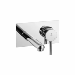 Exposed Parts of Single Lever Wall Mounted Concealed Basin Mixer with Straight Round Spout