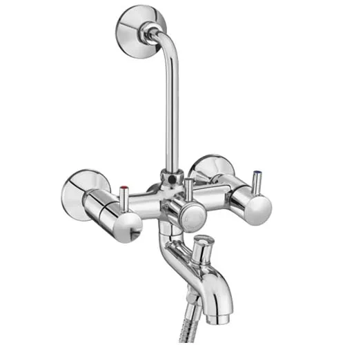 Wall Mixer 3 -in-1 with Provision for Hand Shower & Overhead Shower with Bend