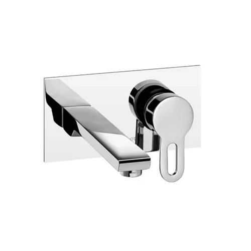 Exposed Parts of Single Lever Wall Mounted Concealed Basin Mixer with Straight Square Spout