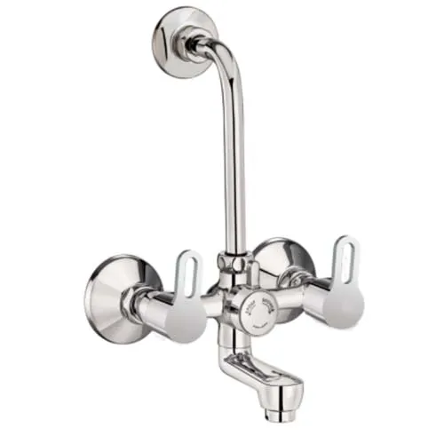 Wall Mixer with Provision For Overhead Shower with Bend