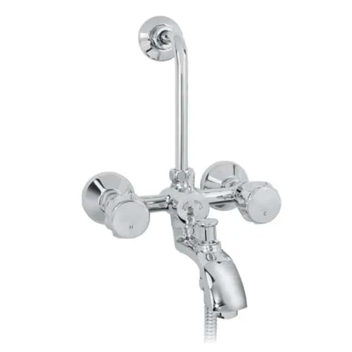 Wall Mixer 3-in-1 with Provision for Hand Shower & Overhead Shower with Bend
