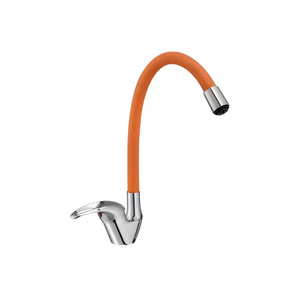 Sink Lever Sink Mixer Deck Mounted with Flexible Coloured Spout