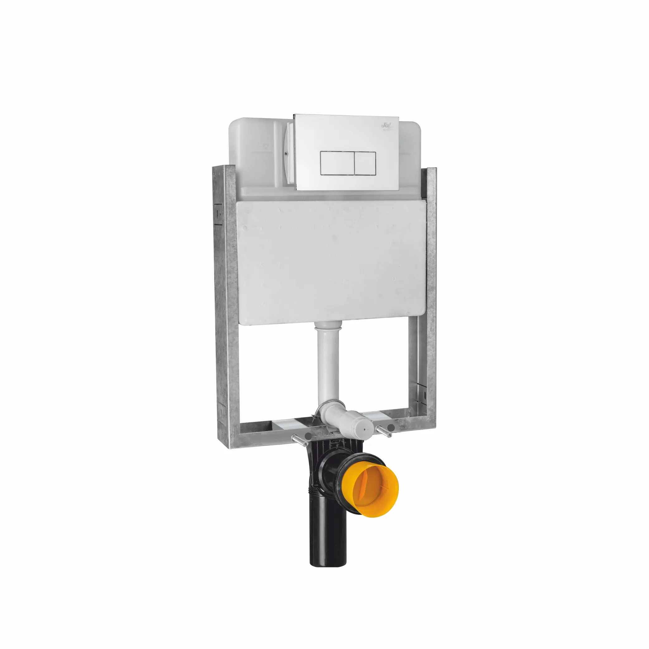 Complete Assembled Set of Concealed Cistern with Half Frame & HDPE Connection Pipe (without Push Plate)