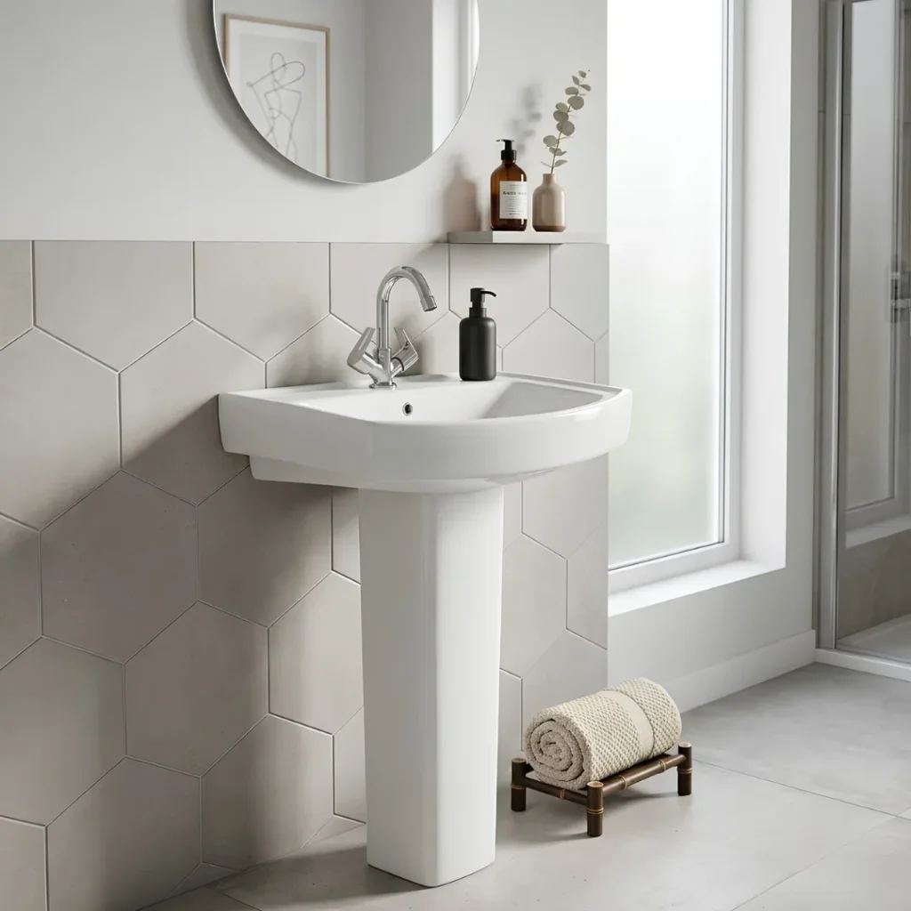 Wash Basin With Full Pedestal