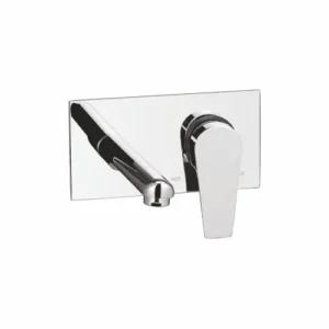 Exposed Part of Single Lever Wall Mounted Concealed Basin Mixer with Straight Round Spout