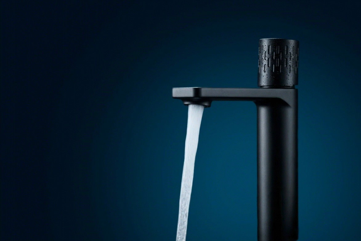 Flowing water from a premium faucet