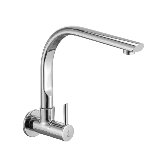 Sink Cock with Elegant Large Swivel Spout (Wall Mounted Model) with Flange