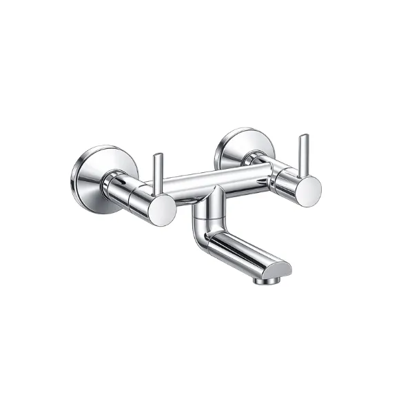 Wall Mixer Non-Telephonic Shower Arrangement with Connecting Legs & Wall Flanges