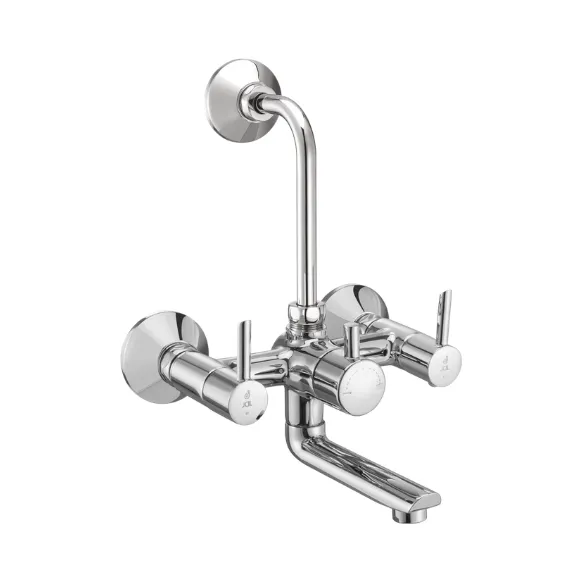 Wall Mixer with provision of OH Shower with Bend Pipe, Legs  Wall Flanges